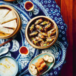 Aubergine asiatique farcie au porc et cuite à la vapeur